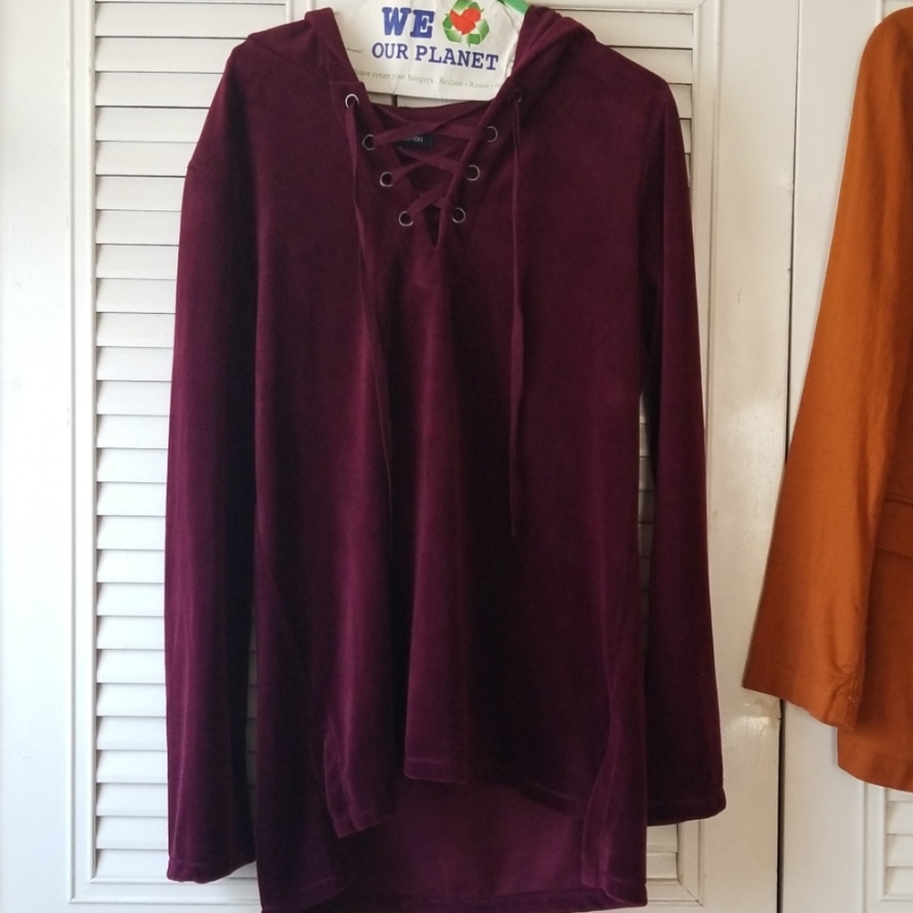Purple velor hoodie